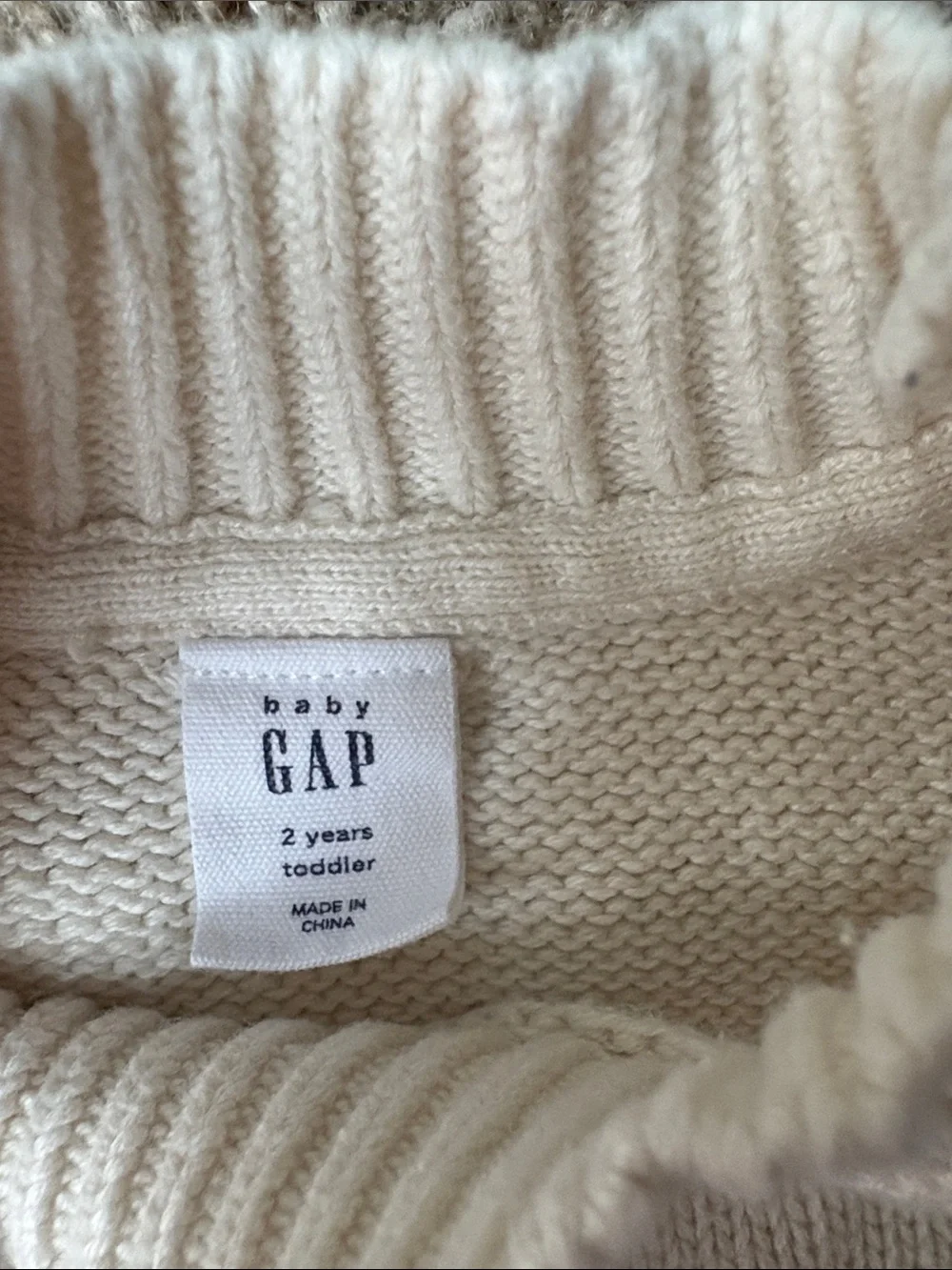Baby Gap Toddler Cream Striped Sweater with Multicolor Bands Size 2 years